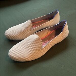 Rothy's Textured Cream and Blue Flats